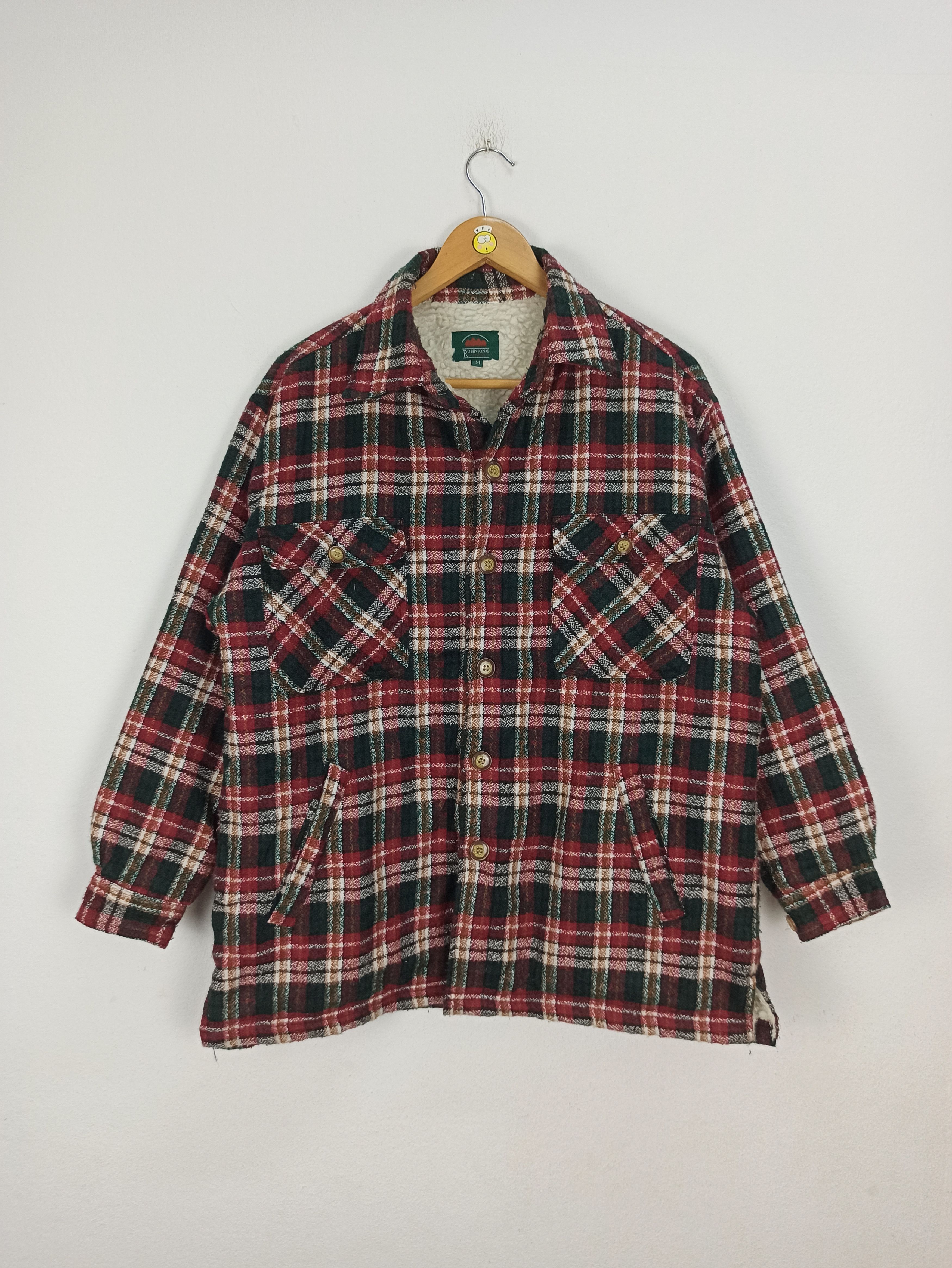 Flannel Vintage Robinson Casual Sherpa Flannel Buttons Up Jacket Size US M / EU 48-50 / 2 - 1 Thumbnail