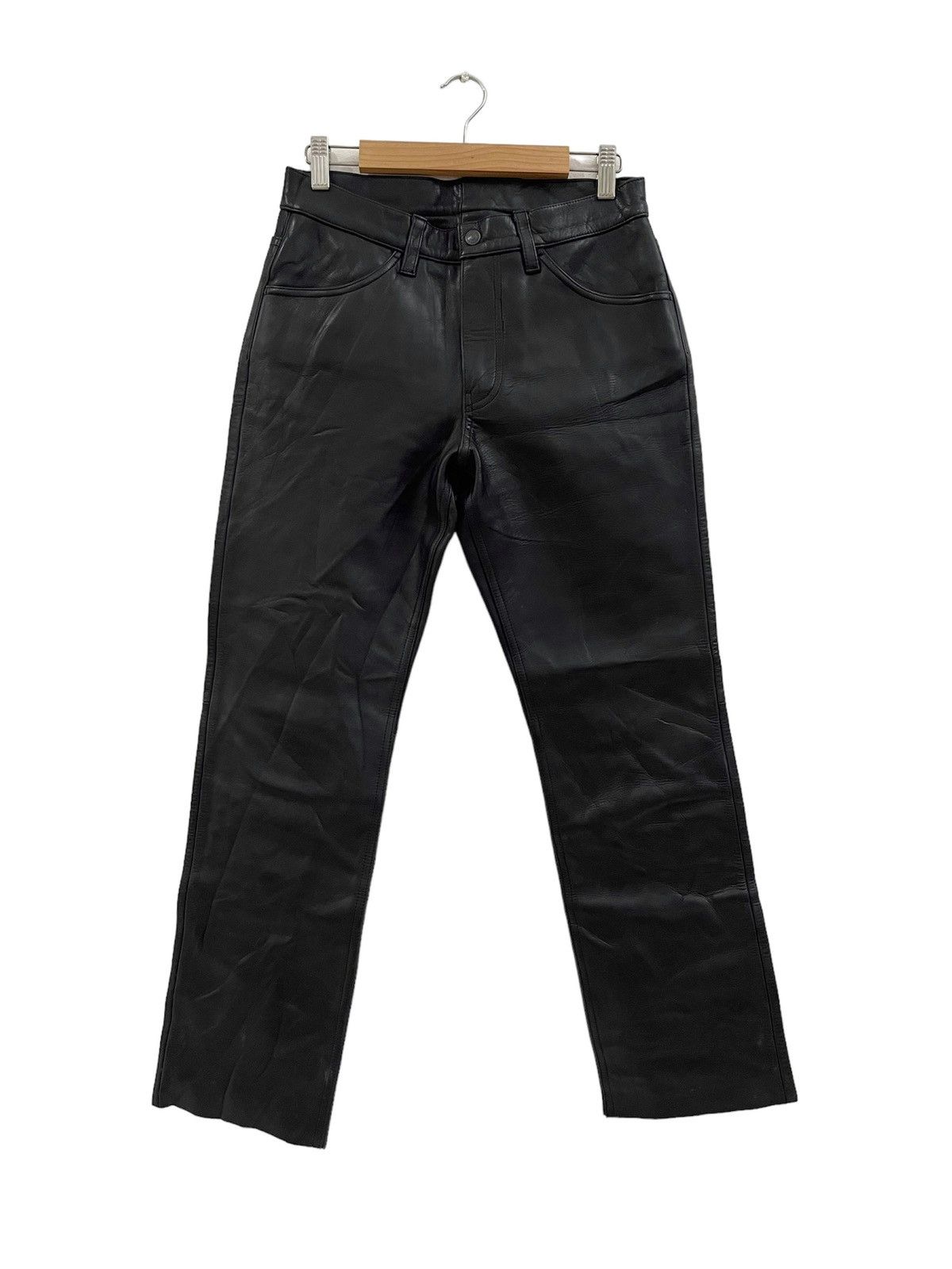 Leather × Levi's × Levi's Vintage Clothing Vintage Levi's Leather Black Pants Size US 30 / EU 46 - 2 Thumbnail