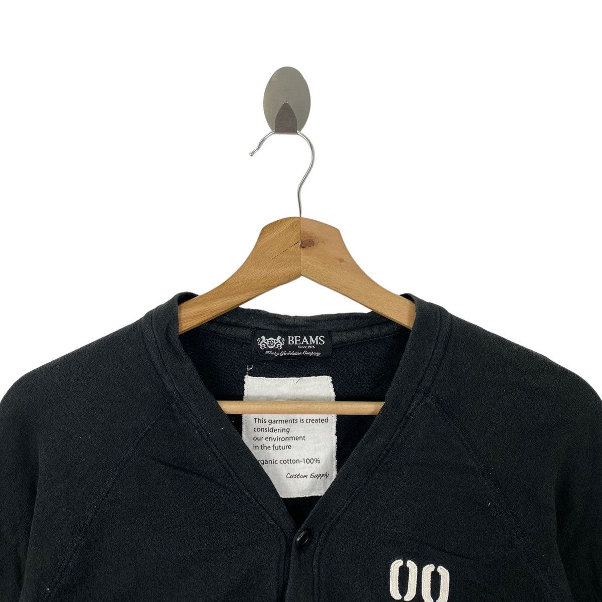 Beams Plus 00 BEAMS PLUS Japanese Brand Button Up Black Sweatshirt Size US M / EU 48-50 / 2 - 2 Thumbnail