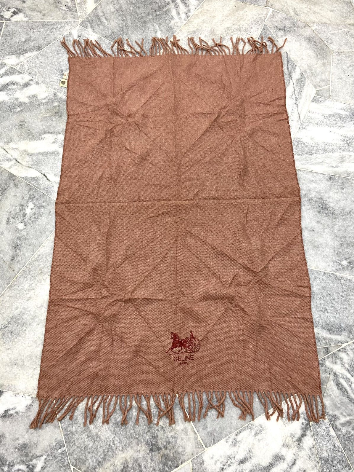 Celine Vintage Big Size Celine Wool Embroidered Shawl Size ONE SIZE - 3 Thumbnail