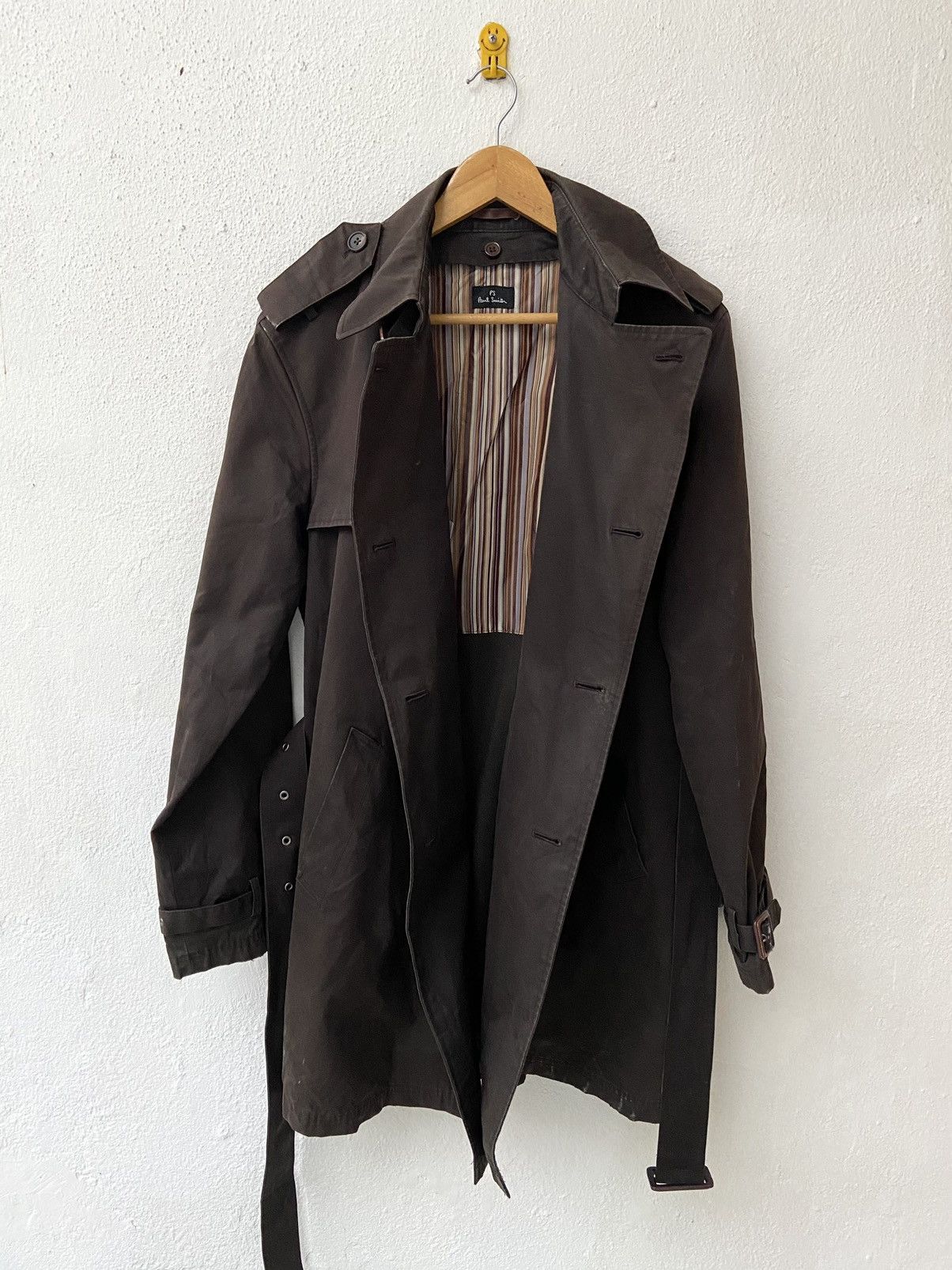 image of Paul Smith Double Breasted Trenchcoat in Chocolate, Men's (Size Large)