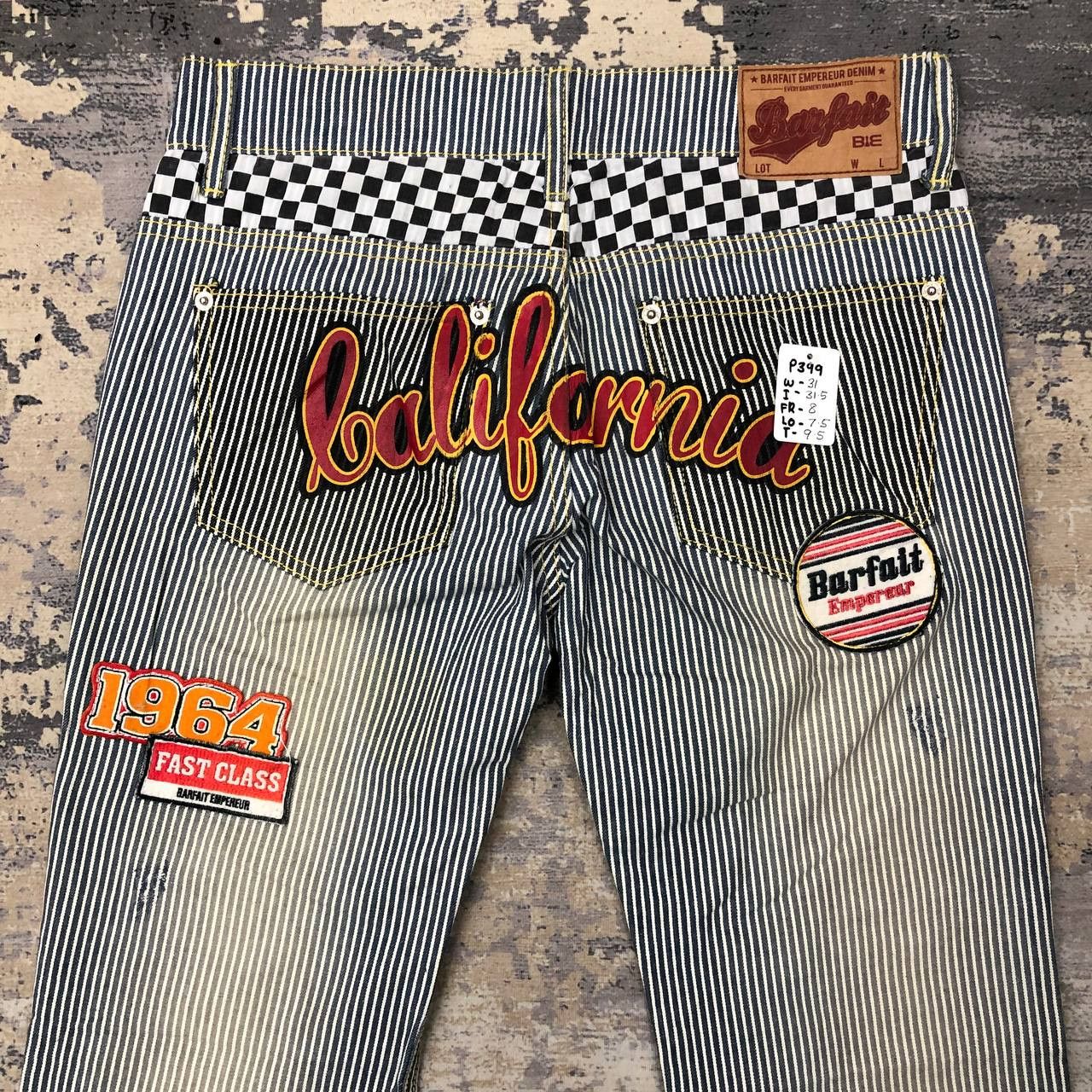Japanese Brand P399 JAPAN SLIMFIT BARFAIT EMPERUER HICKORY STRIPED DENIM Size US 31 - 4 Thumbnail