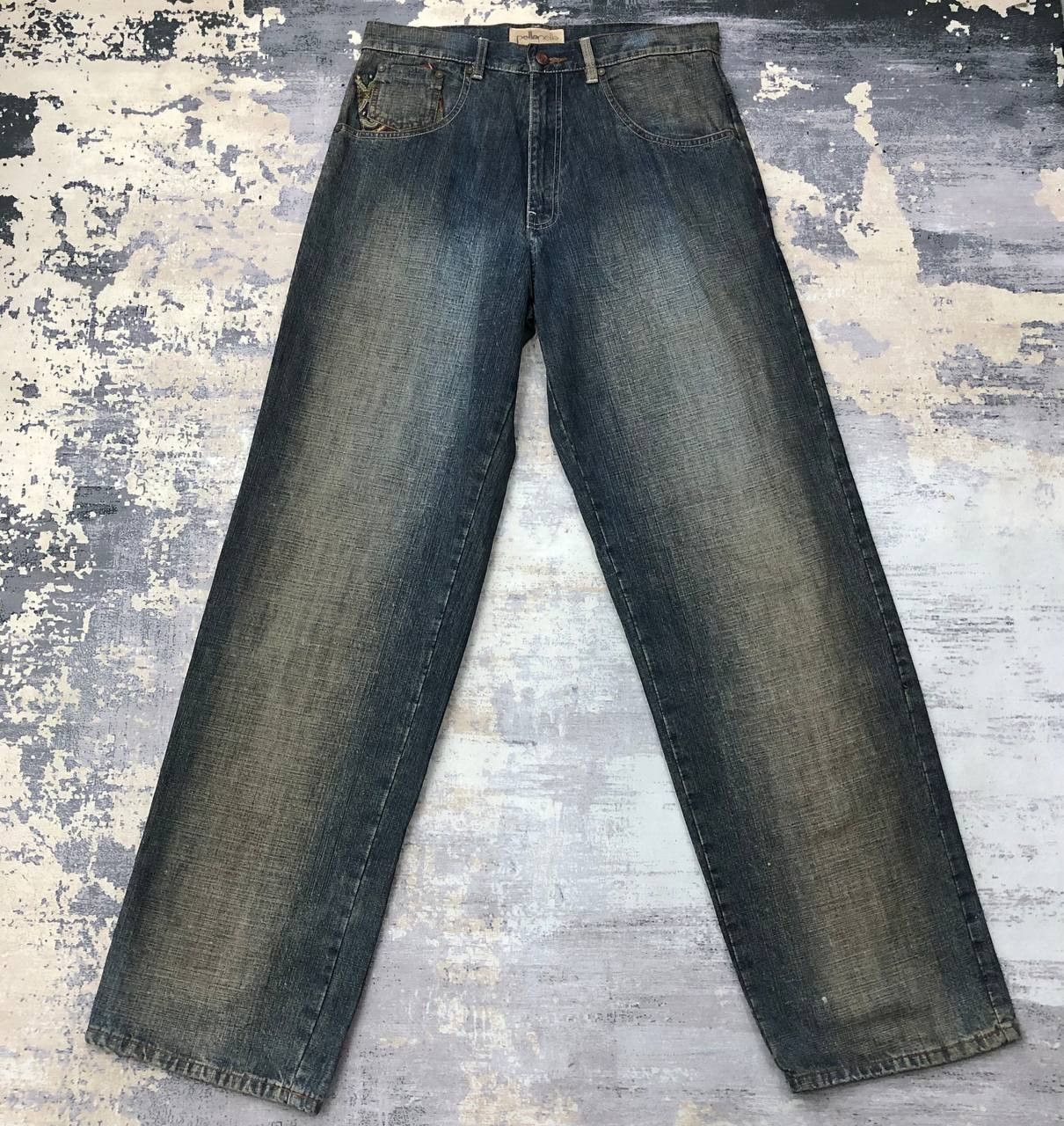 Pelle Pelle P397 PELLE PELLE BAGGY HIPHOP JEANS Size US 33 - 2 Thumbnail