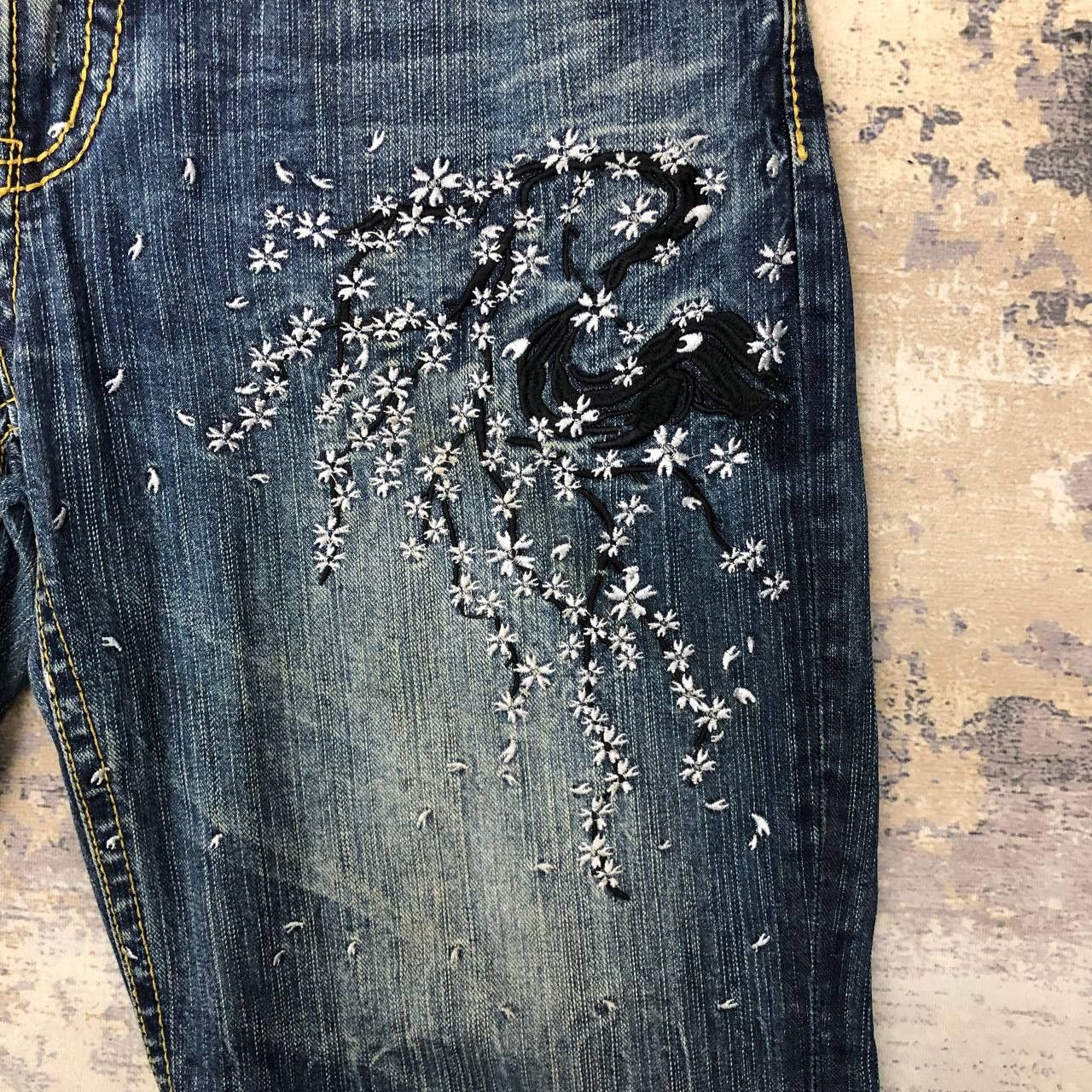 Japanese Brand P394 JAPAN SUKARJAN RIPPED DISTRESSED DENIM Size US 35 - 7 Thumbnail