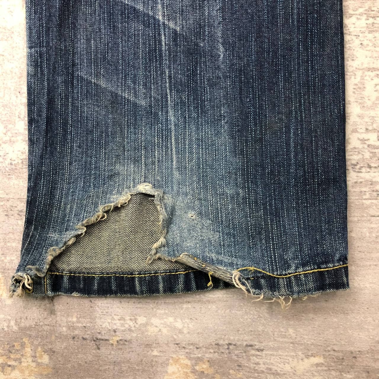 Japanese Brand P394 JAPAN SUKARJAN RIPPED DISTRESSED DENIM Size US 35 - 8 Thumbnail