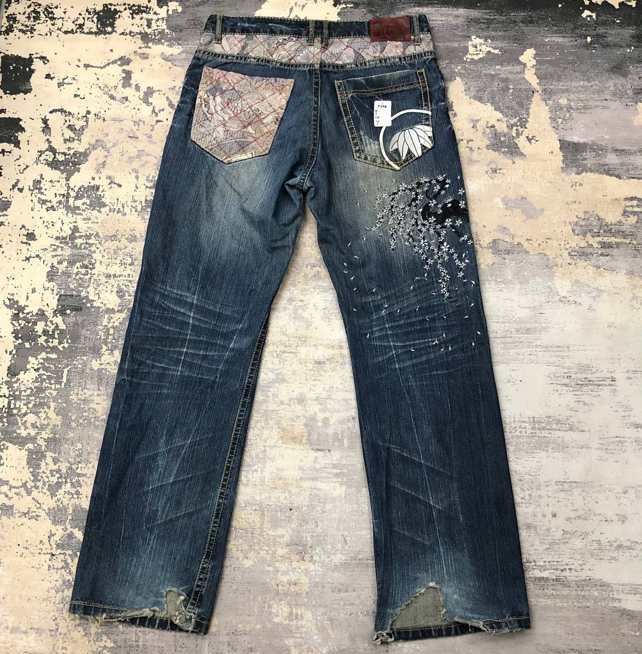 Japanese Brand P394 JAPAN SUKARJAN RIPPED DISTRESSED DENIM Size US 35 - 1 Thumbnail