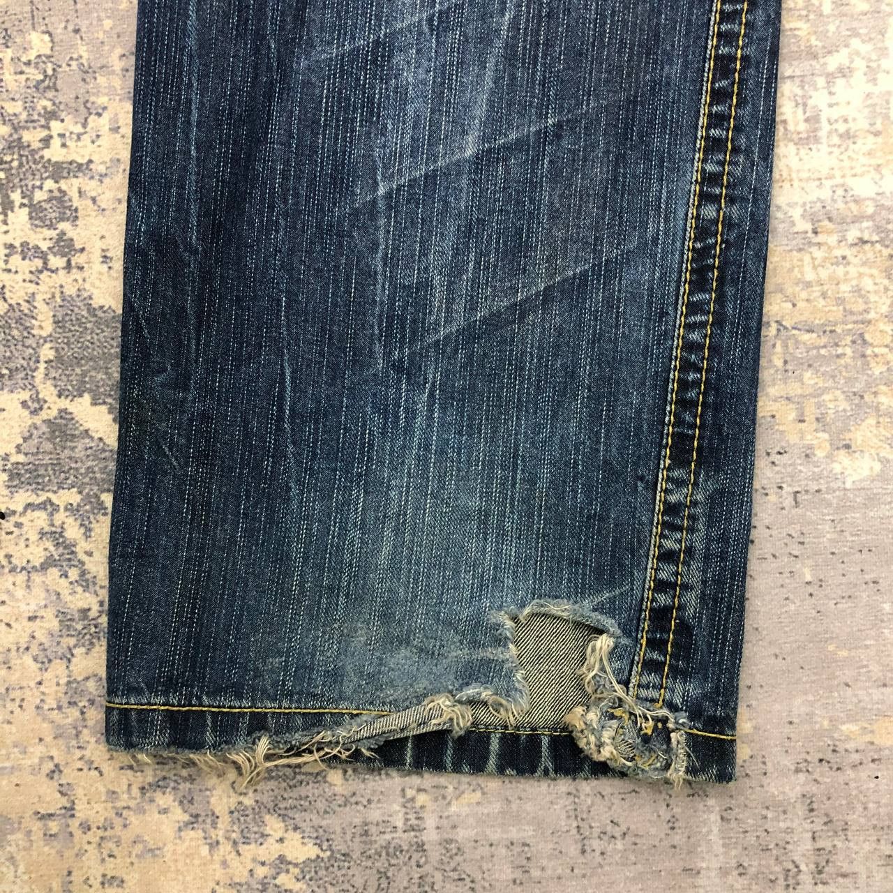 Japanese Brand P394 JAPAN SUKARJAN RIPPED DISTRESSED DENIM Size US 35 - 11 Thumbnail