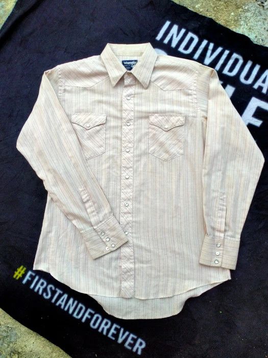 Vintage × Wrangler WESTERN WRANGLER COWBOY CUT MEN SNAP BUTTON SHIRT Size US XL / EU 56 / 4 - 1 Thumbnail