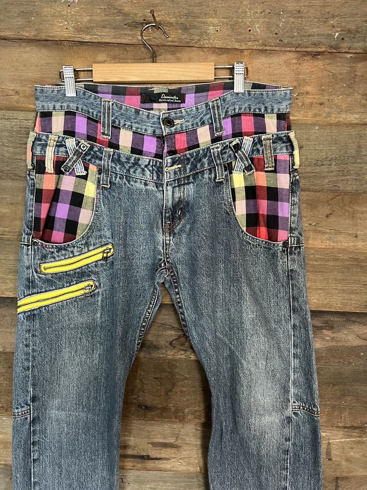 DOMINATE DENIM JEANS DOUBLE WAIST VINTAGE JAPANESE BRANDED