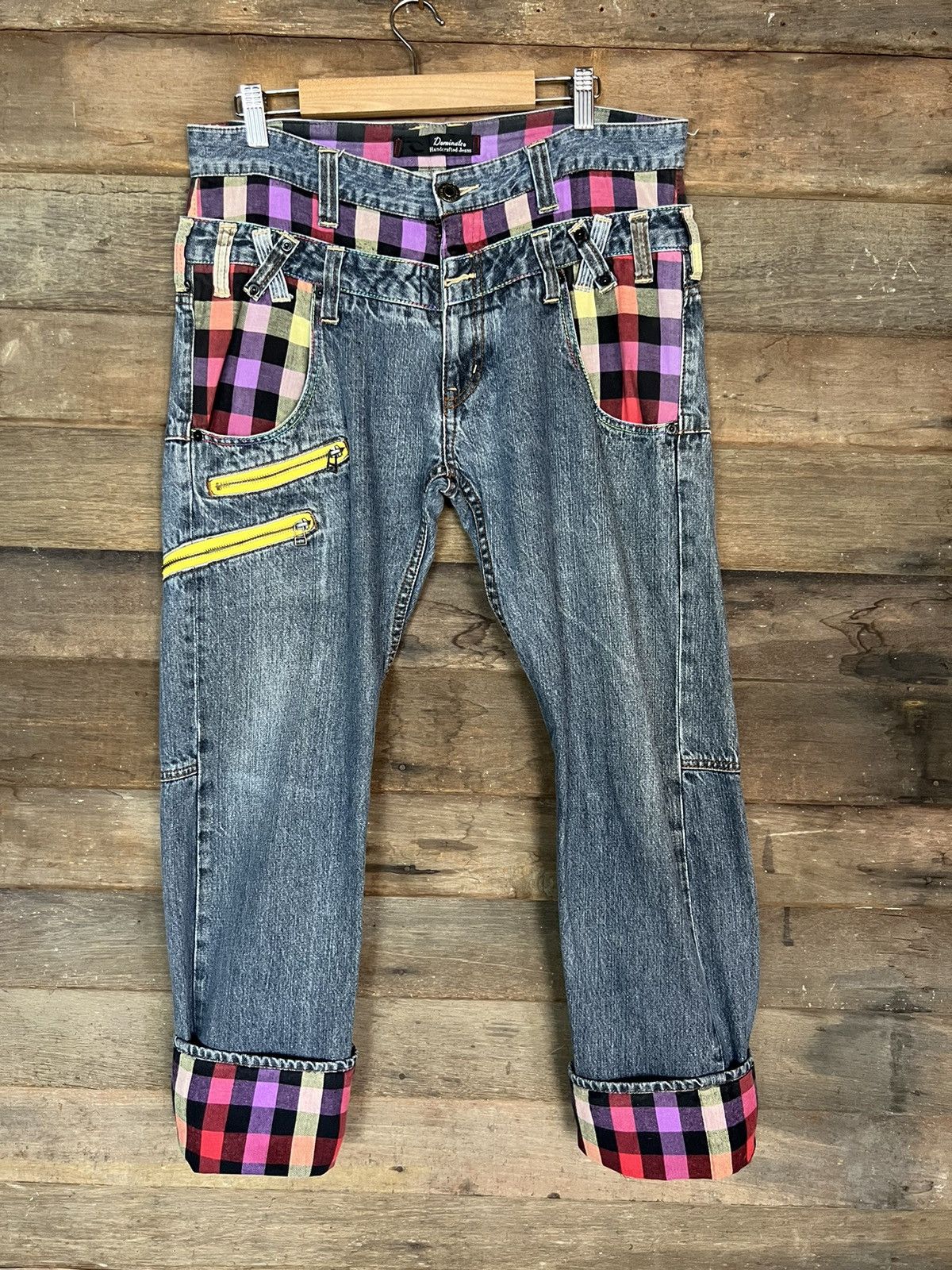 DOMINATE DENIM JEANS DOUBLE WAIST VINTAGE JAPANESE BRANDED