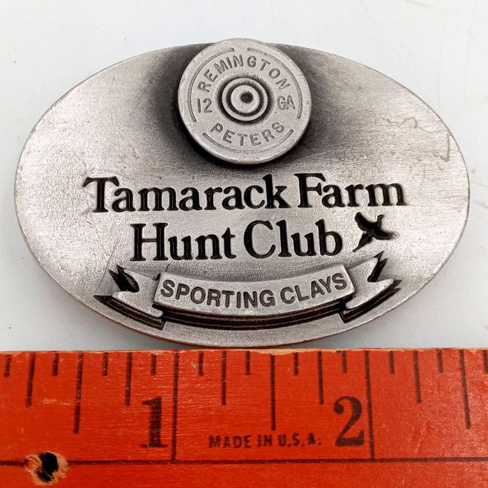 Vintage Tamarack Farm Hunt Club Belt Buckle Sporting Clays Remington