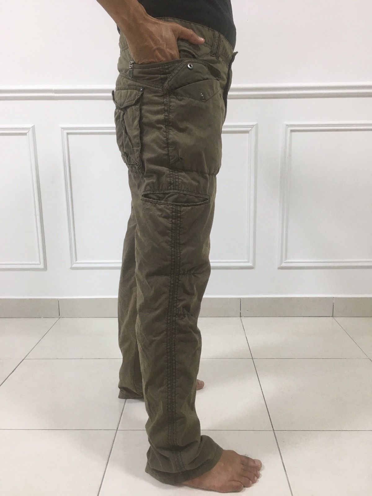 Boycott Pants Designer Style Multi Pocket Faded