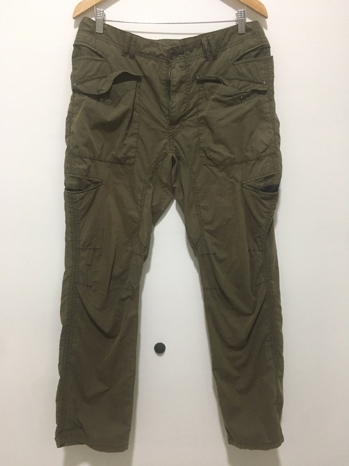 Boycott Pants Designer Style Multi Pocket Faded