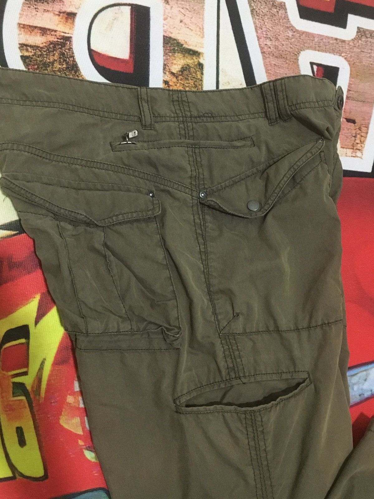Boycott Pants Designer Style Multi Pocket Faded