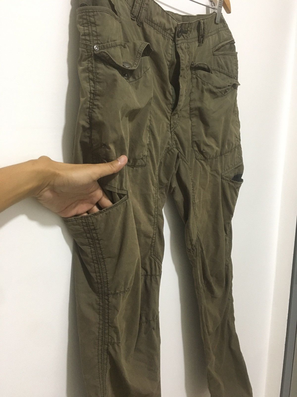 Boycott Pants Designer Style Multi Pocket Faded