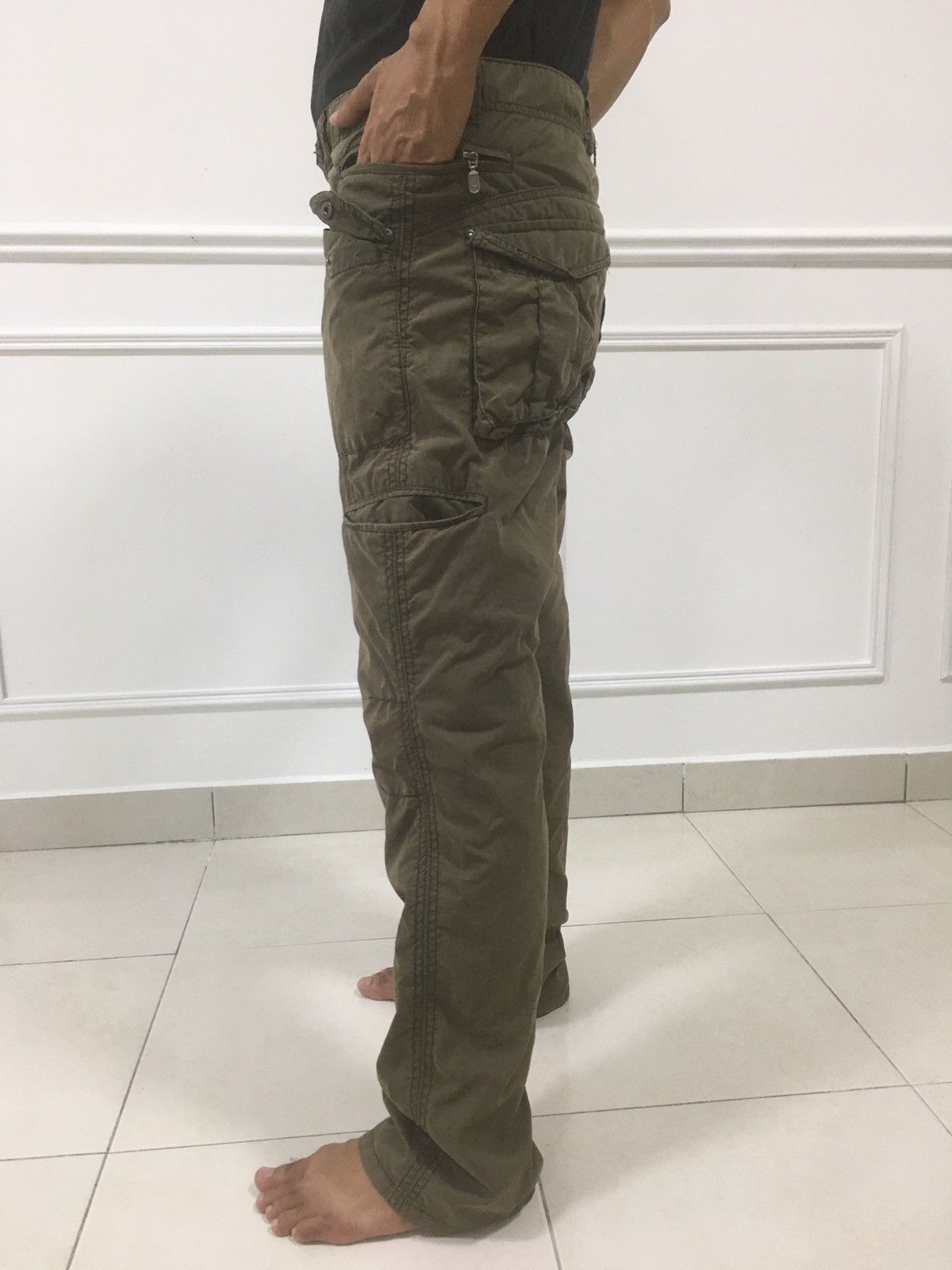 Boycott Pants Designer Style Multi Pocket Faded