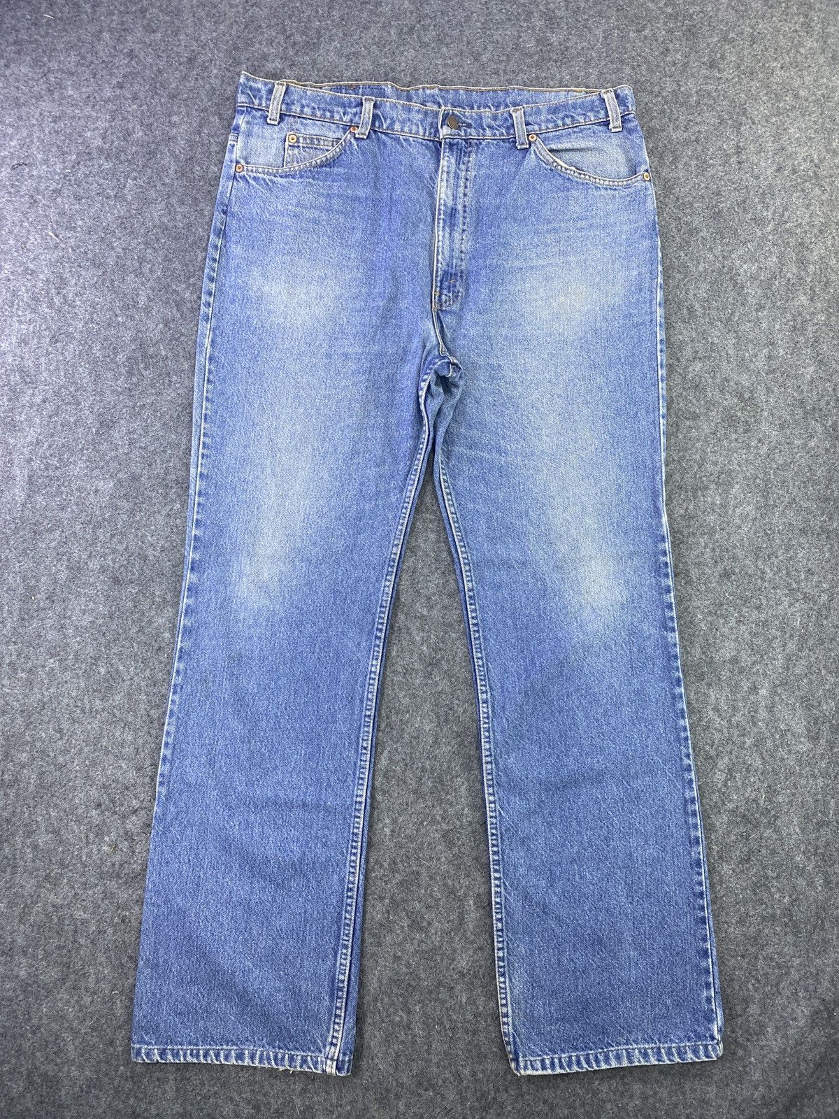 90s Vintage Levi's 517 Orange Tab Blue Wash Jeans - J590