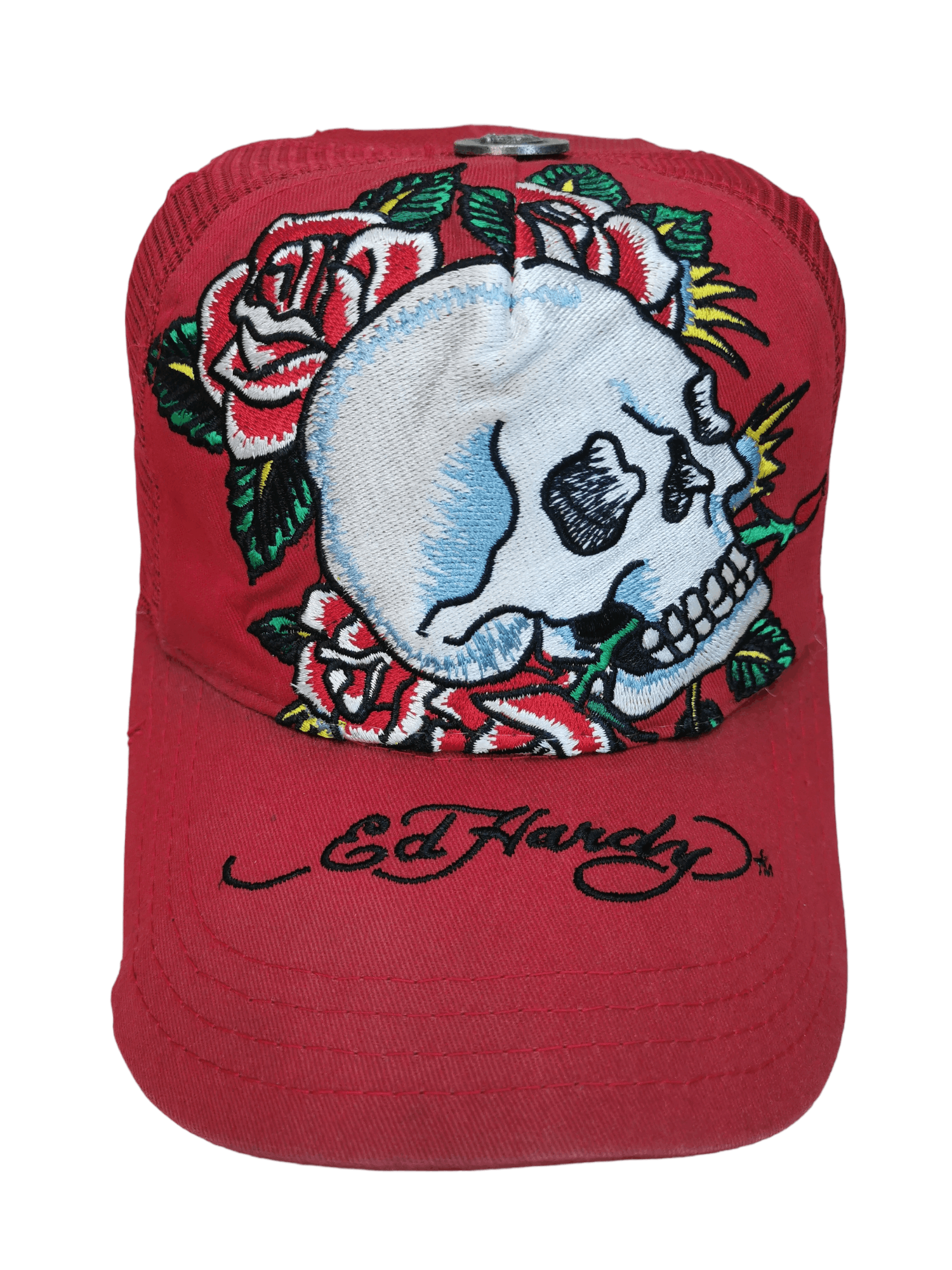 Skulls VINTAGE ED HARDY SKULLS DESIGN TRUCKER HAT CAP | Grailed