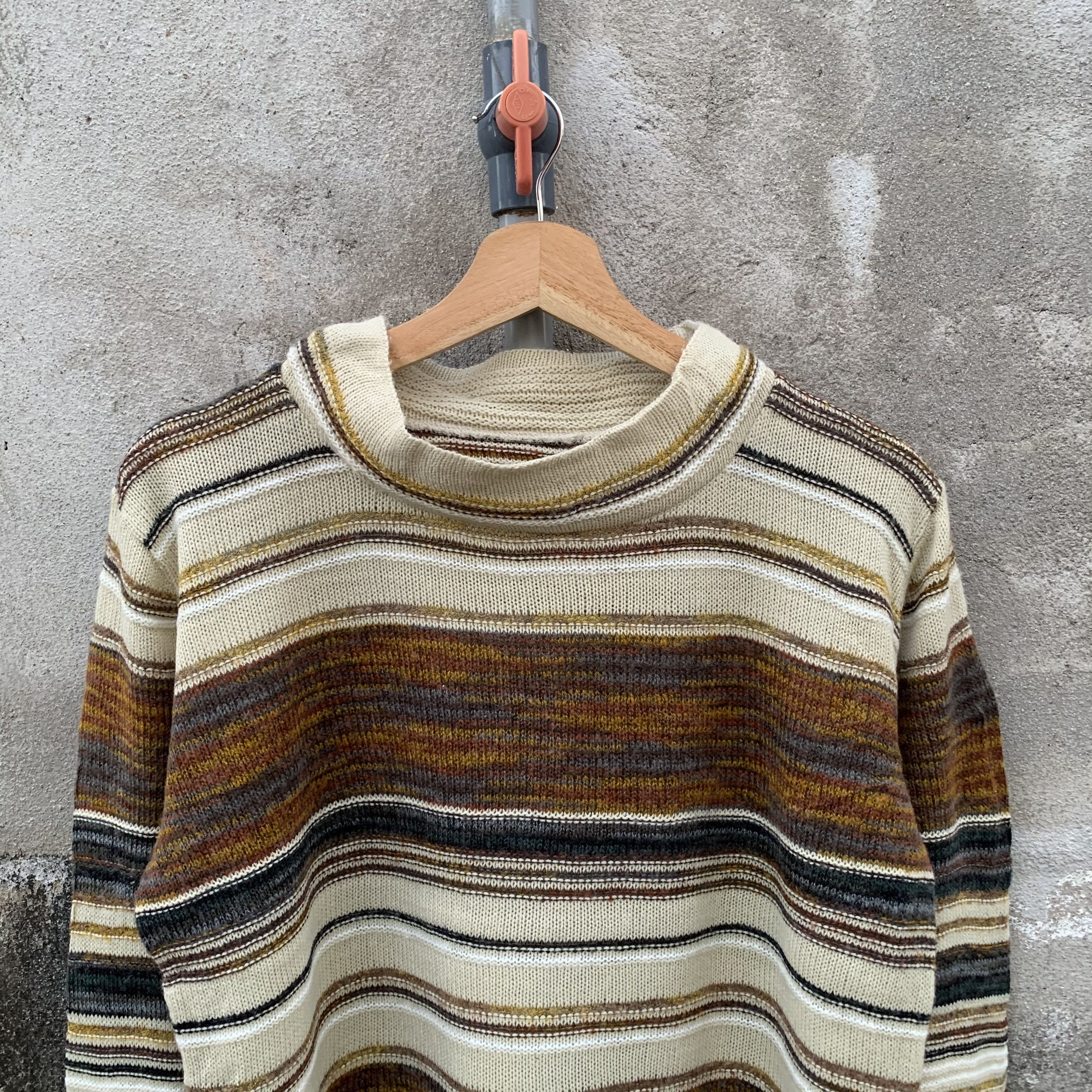 Aran Isles Knitwear ARRONE Striped Knit Jumper Pullover Sweater Made In Japan Size US M / EU 48-50 / 2 - 2 Thumbnail
