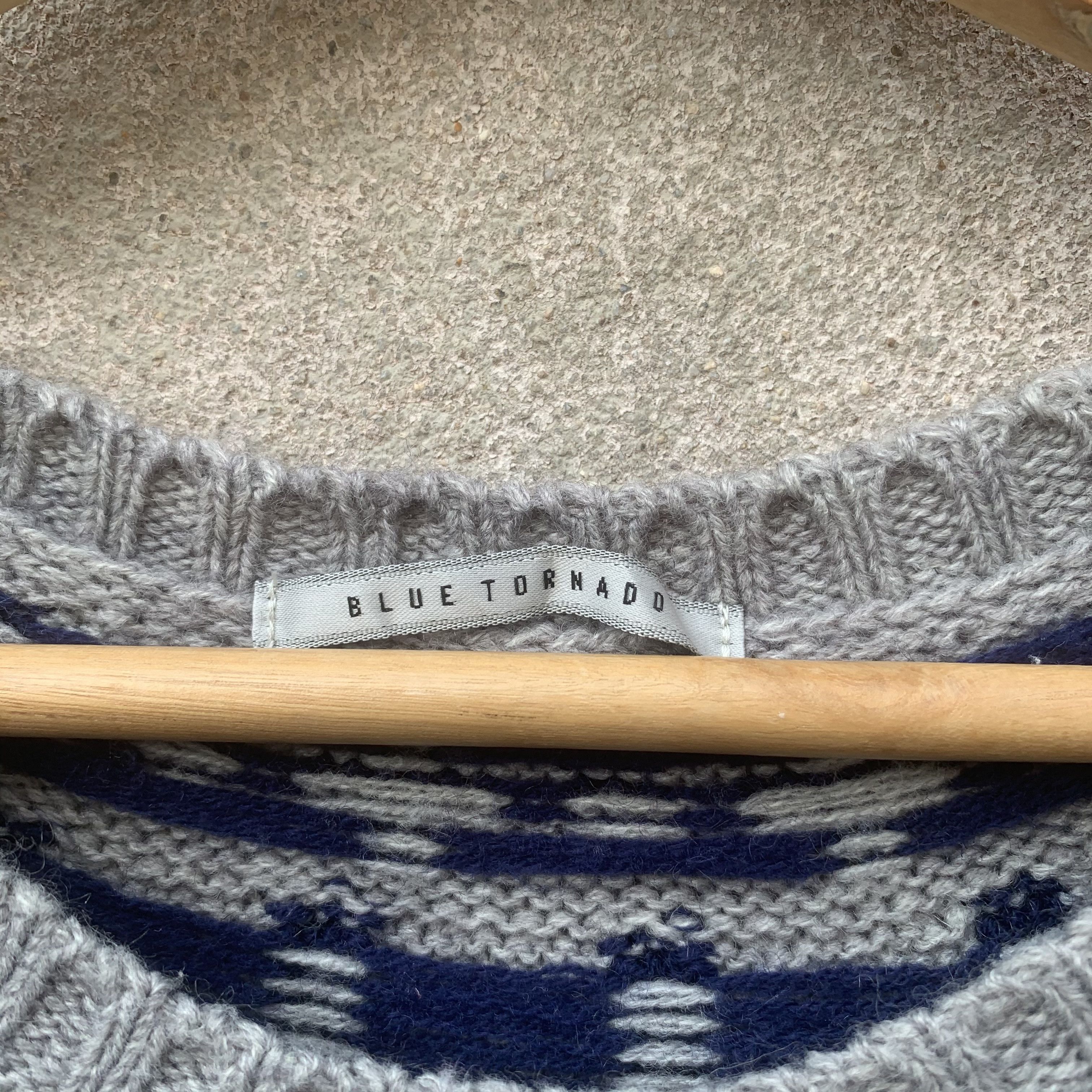 Aran Isles Knitwear Blue Tornado Isle Turnisan Knitting Southwestern Sweater Size US S / EU 44-46 / 1 - 5 Thumbnail