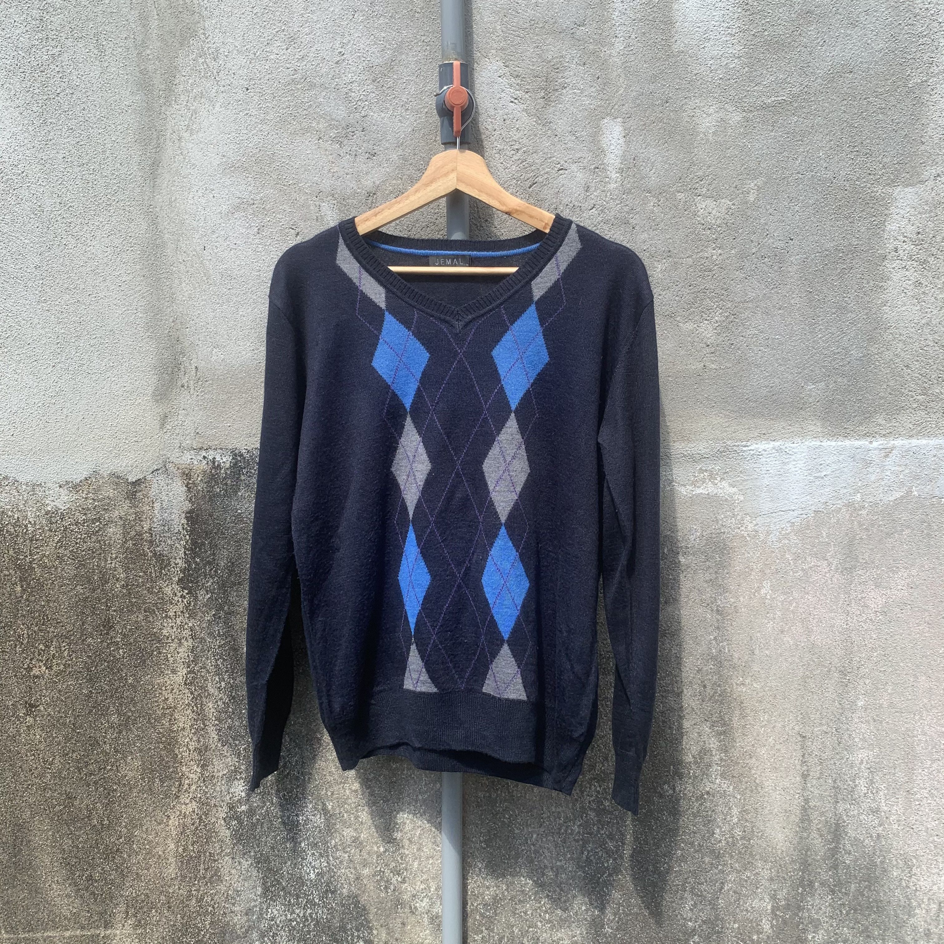 Aran Isles Knitwear Vneck Knit Isle Argyle Pattern Pullover Sweater Size US M / EU 48-50 / 2 - 1 Thumbnail
