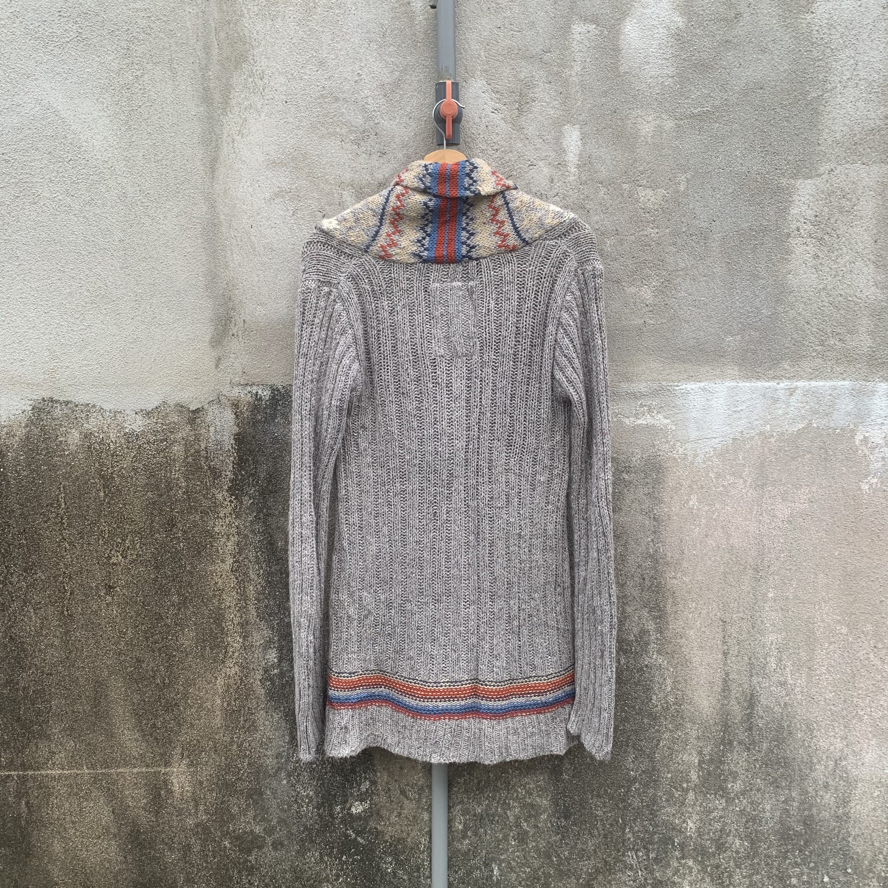 Japanese Brand FLASH REPORT Japan Icelandic Knit Cable Cardigan Sweater Size M / US 6-8 / IT 42-44 - 8 Thumbnail