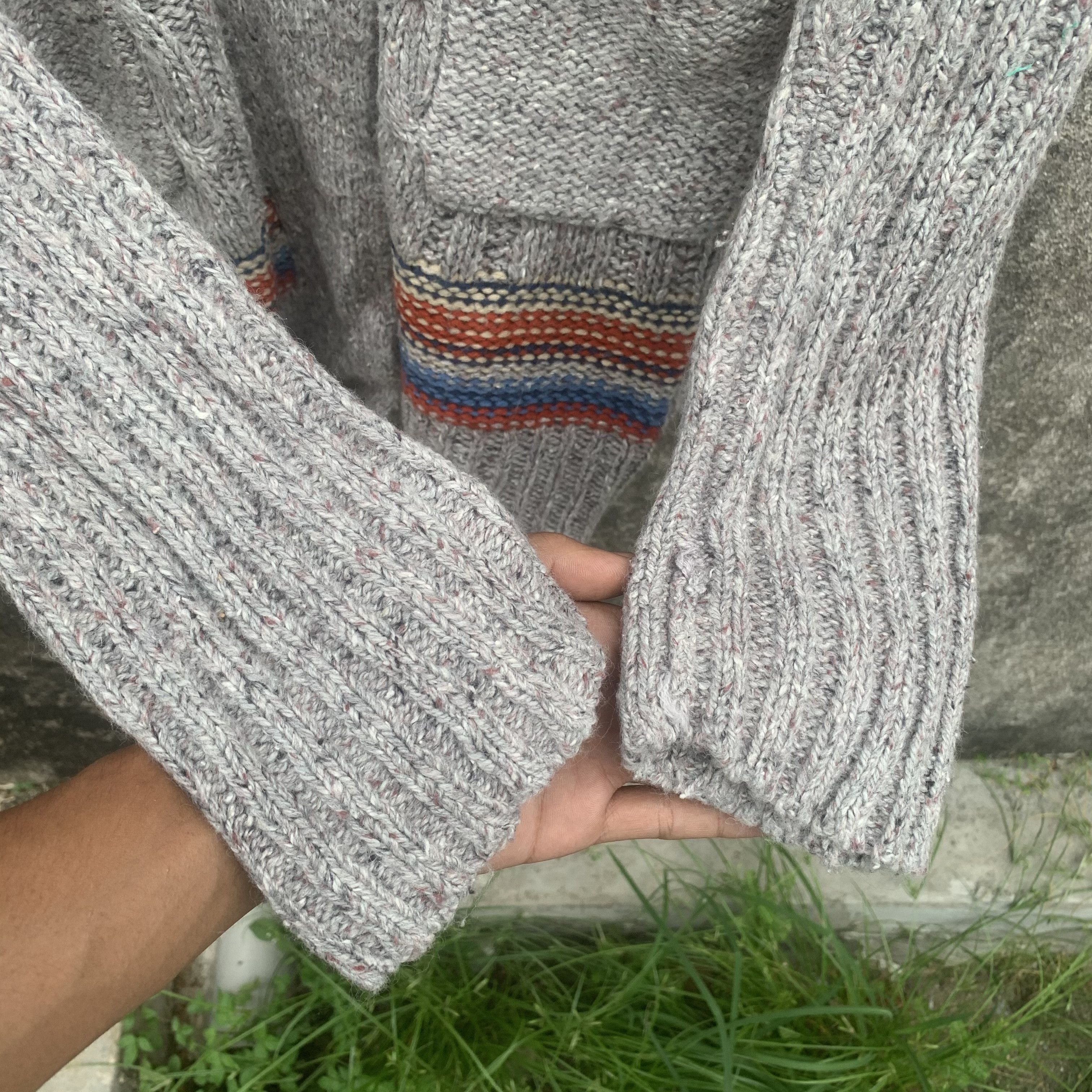 Japanese Brand FLASH REPORT Japan Icelandic Knit Cable Cardigan Sweater Size M / US 6-8 / IT 42-44 - 5 Thumbnail