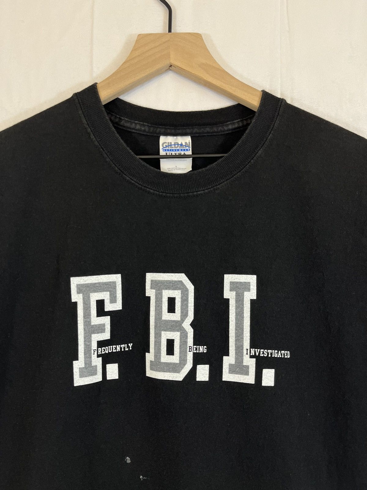 Vintage Frequently Being Investigated FBI Parody Distressed Tee Size US L / EU 52-54 / 3 - 1 Thumbnail