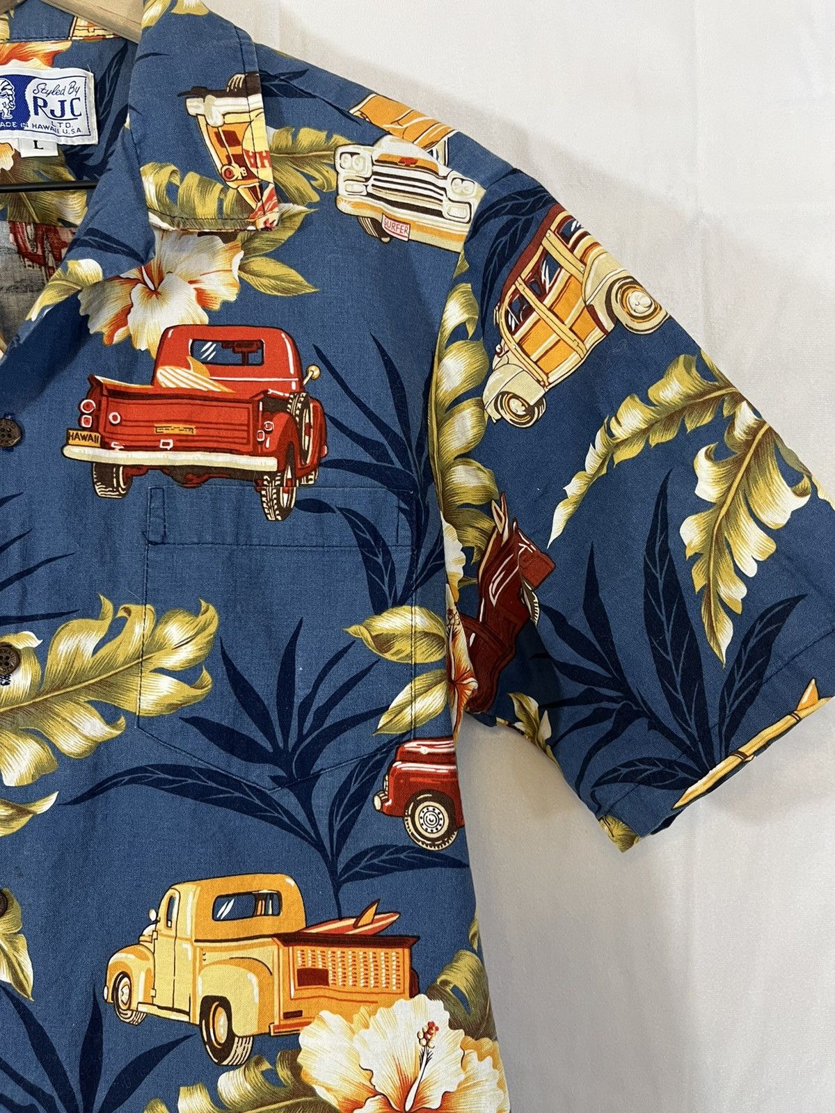 Vintage Vintage Made In Hawaii Car Surf Shirt Size US L / EU 52-54 / 3 - 4 Thumbnail