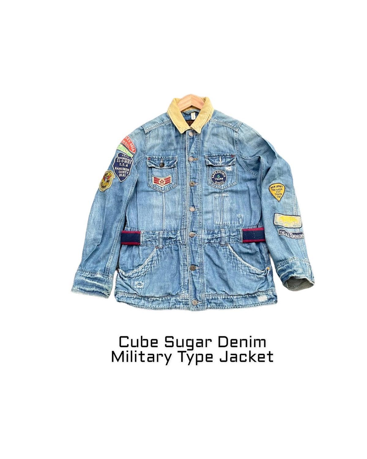 Cube Sugar Denim Military Style Jacket