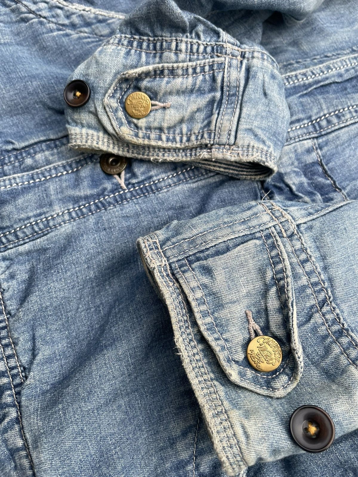 Japanese Brand Cube Sugar Denim Military Style Jacket Size US M / EU 48-50 / 2 - 13 Thumbnail