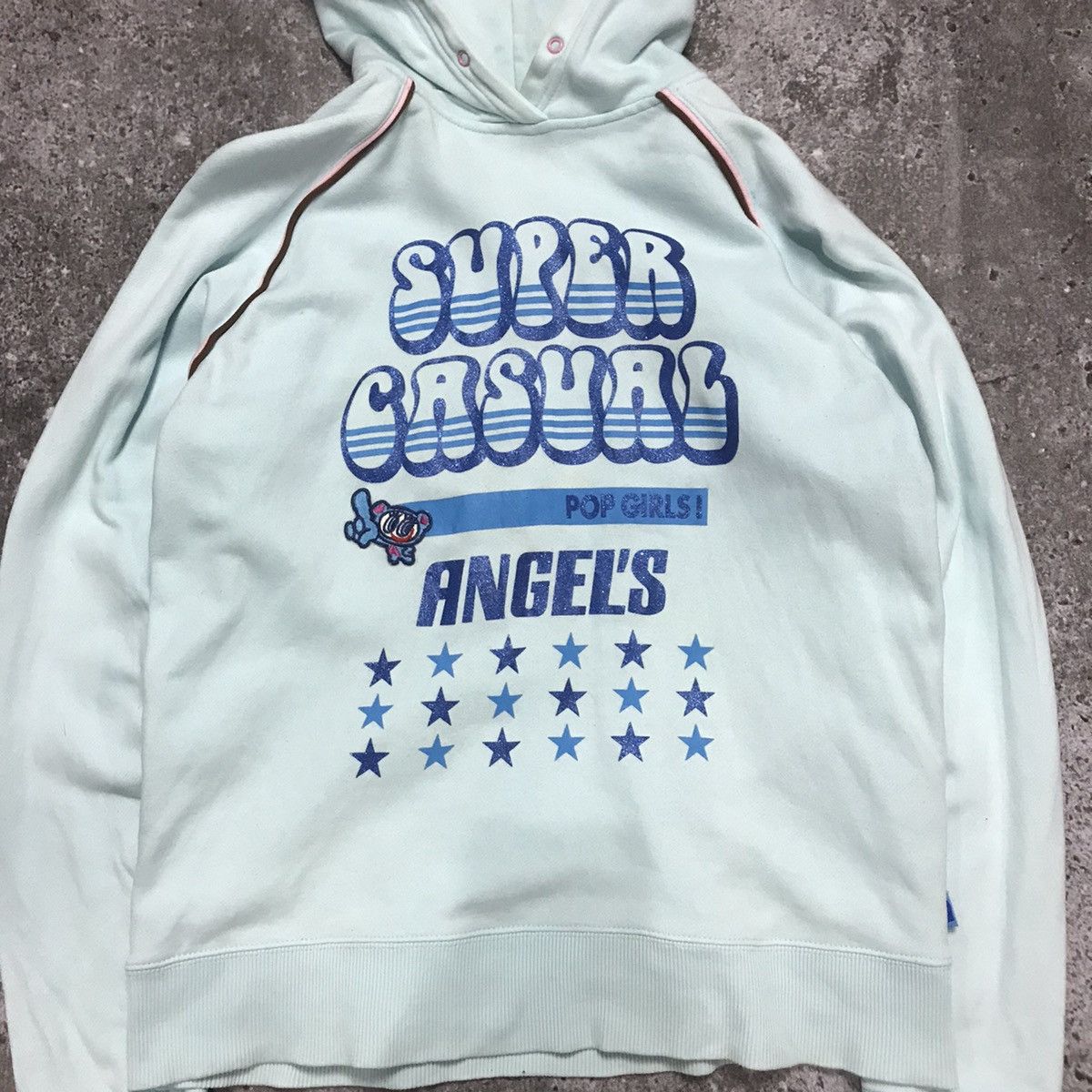 Hysteric Glamour × Japanese Brand × Vintage Vtg Angle Blue Pop Grils Hoodie Size L / US 10 / IT 46 - 3 Thumbnail