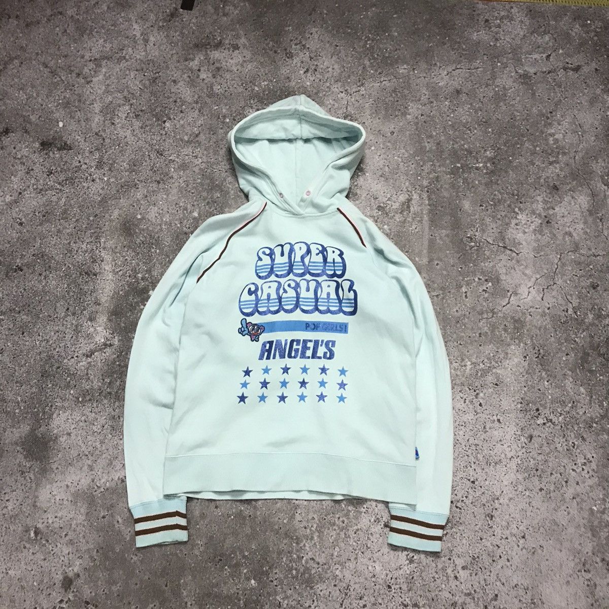 Hysteric Glamour × Japanese Brand × Vintage Vtg Angle Blue Pop Grils Hoodie Size L / US 10 / IT 46 - 1 Thumbnail