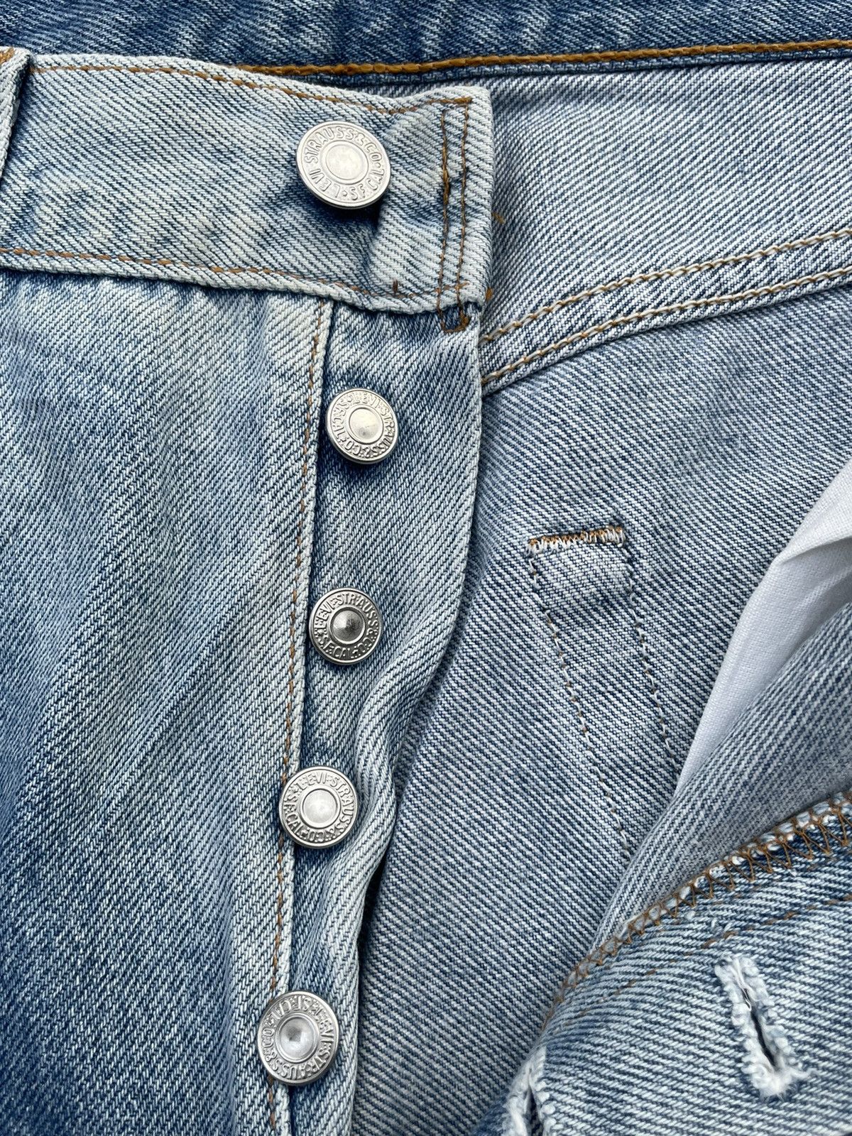Levi's Rare Faded Vintage Levi’s 501XX Usa 1998 Aging Wash Denim Size US 30 / EU 46 - 18 Thumbnail