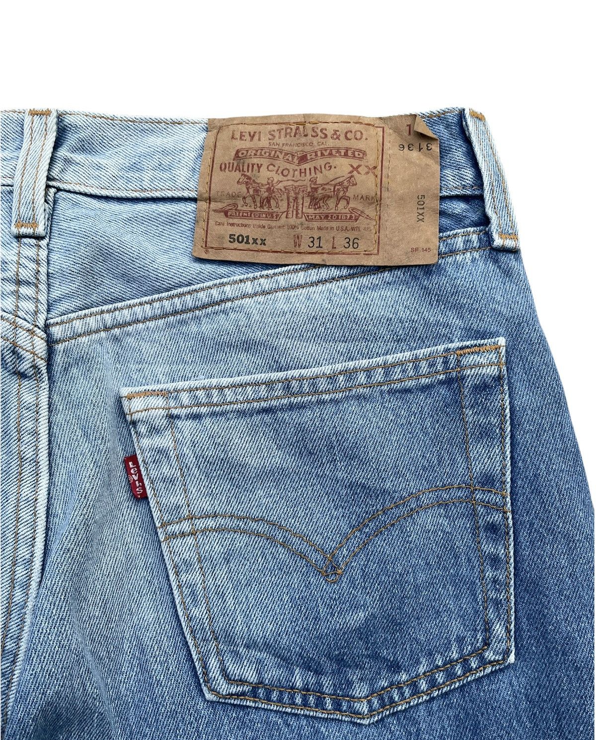 Levi's Rare Faded Vintage Levi’s 501XX Usa 1998 Aging Wash Denim Size US 30 / EU 46 - 9 Thumbnail