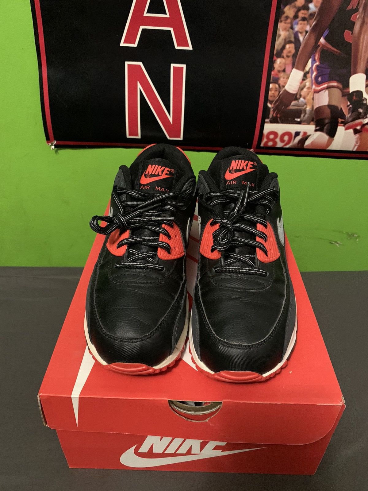 Nike Air Max 90 Black / Infrared-White Size US 6.5 / EU 39-40 - 2 Thumbnail