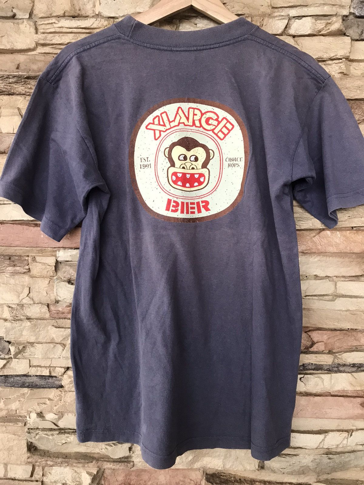 image of Vintage Xlarge Bier Tshirt in Grey, Men's (Size Medium)
