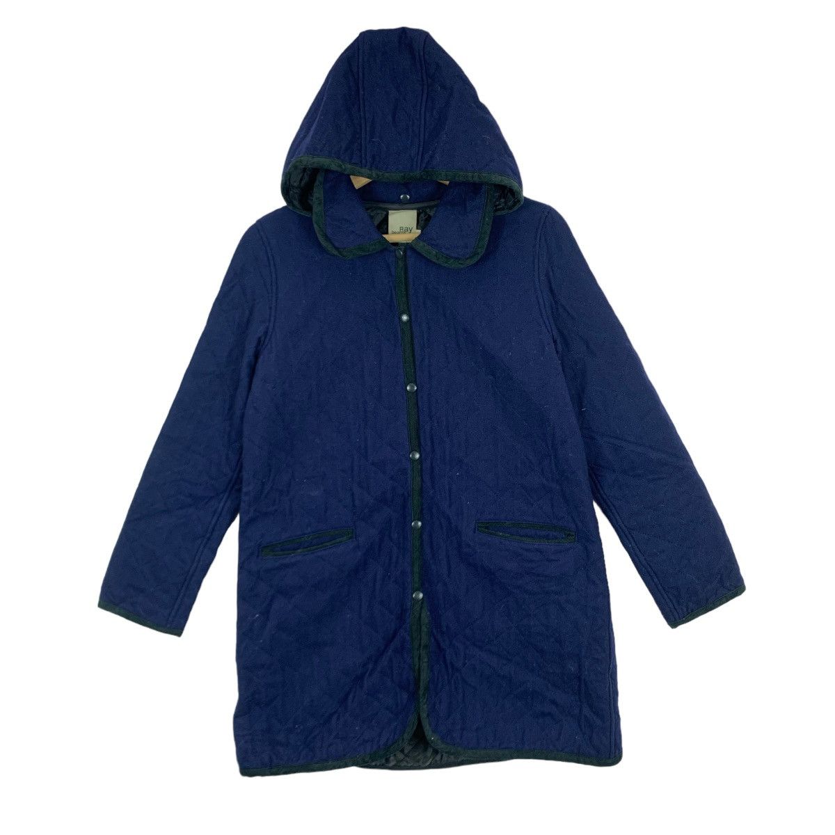 Vintage Vintage Ray Beams Quilted Wool Hoodie Jacket Size US S / EU 44-46 / 1 - 1 Thumbnail