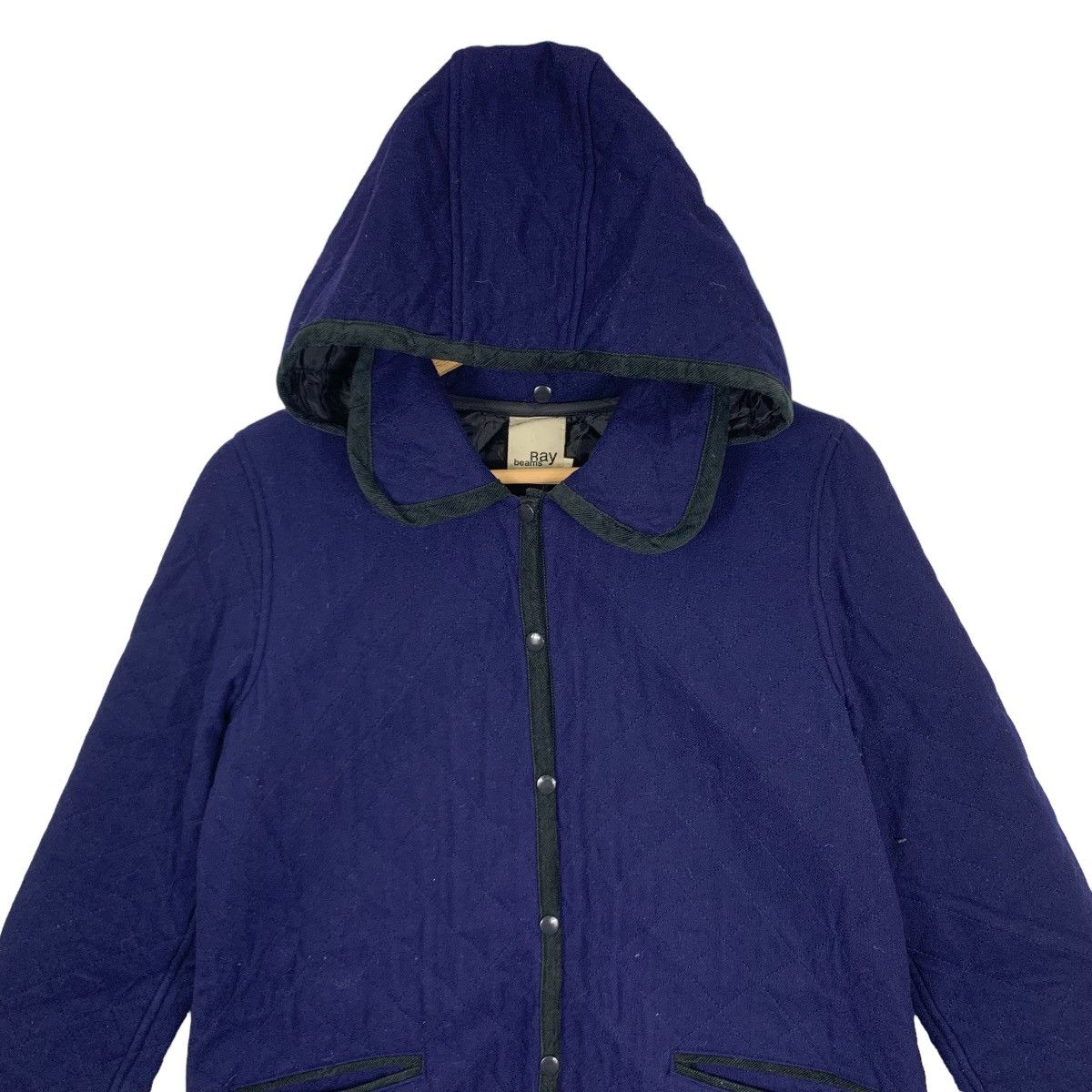 Vintage Vintage Ray Beams Quilted Wool Hoodie Jacket Size US S / EU 44-46 / 1 - 2 Thumbnail