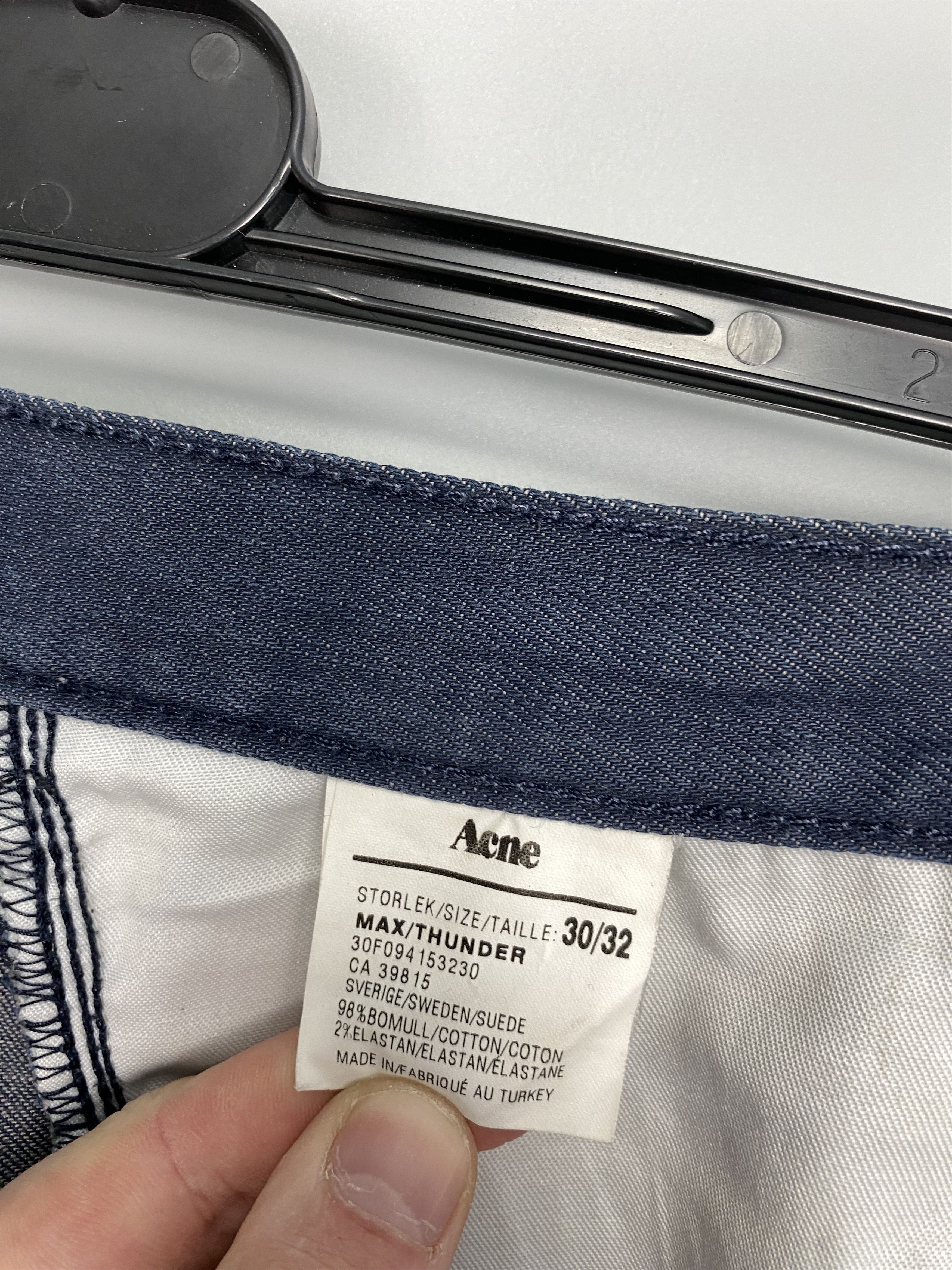 Acne Studios ACNE Max Thunder Denim Jeans Leather Patch W30 L32 Size US 30 / EU 46 - 10 Thumbnail