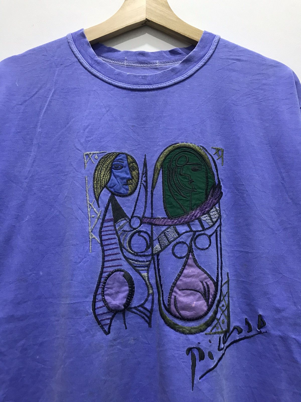 Vintage Vintage Picasso Embroidery Tee Size US XL / EU 56 / 4 - 2 Thumbnail