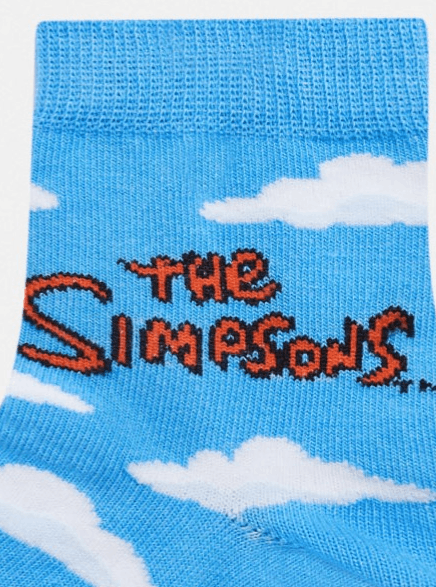Asos × The Simpsons Size US 4.5-9 ASOS DESIGN Simpsons cloud ankle sock in blue Size ONE SIZE - 6 Thumbnail