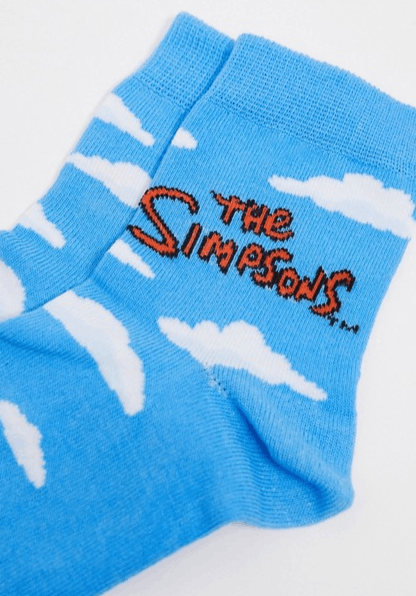 Asos × The Simpsons Size US 4.5-9 ASOS DESIGN Simpsons cloud ankle sock in blue Size ONE SIZE - 4 Thumbnail