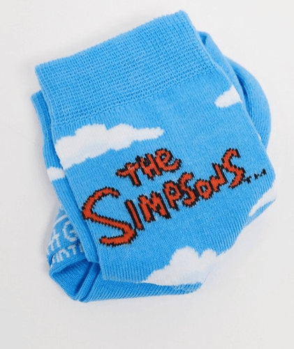 Asos × The Simpsons Size US 4.5-9 ASOS DESIGN Simpsons cloud ankle sock in blue Size ONE SIZE - 3 Thumbnail