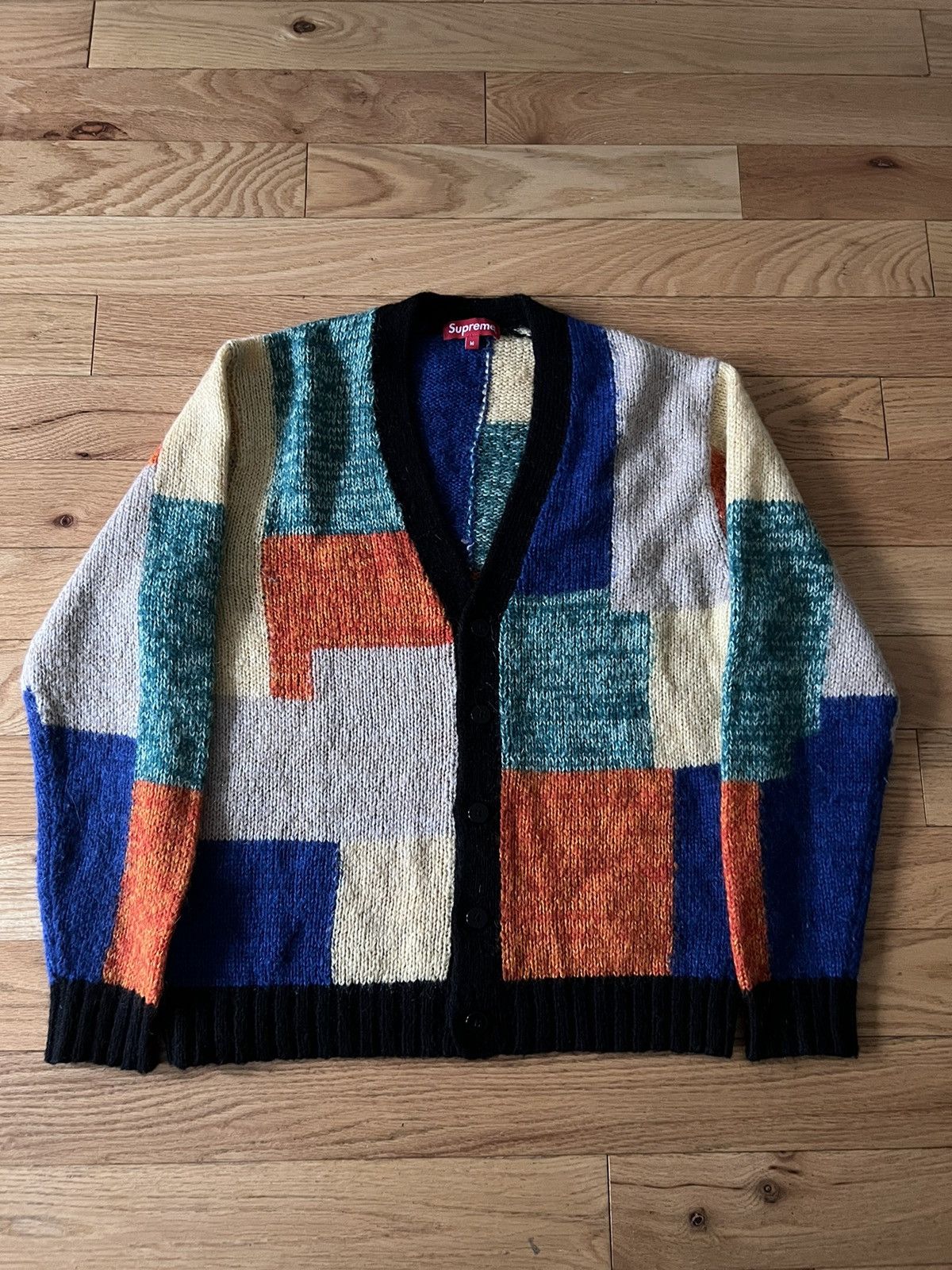 Supreme patchwork outlet mohair cardigan