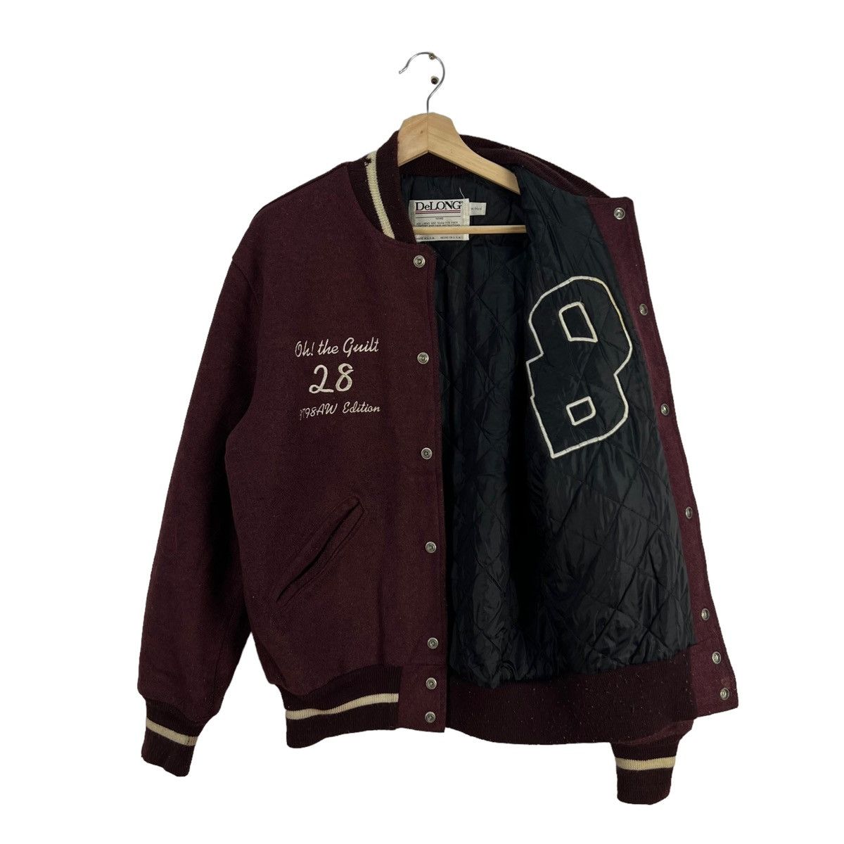 Vintage VINTAGE VARSITY JACKET BIG LOGO DELONG USA MADE Size US M / EU 48-50 / 2 - 9 Thumbnail