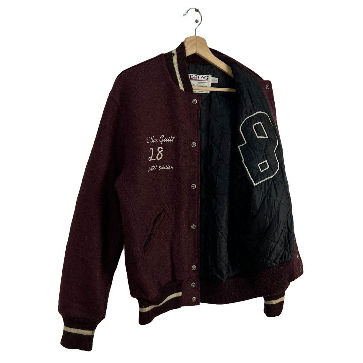 Vintage VINTAGE VARSITY JACKET BIG LOGO DELONG USA MADE Size US M / EU 48-50 / 2 - 12 Thumbnail