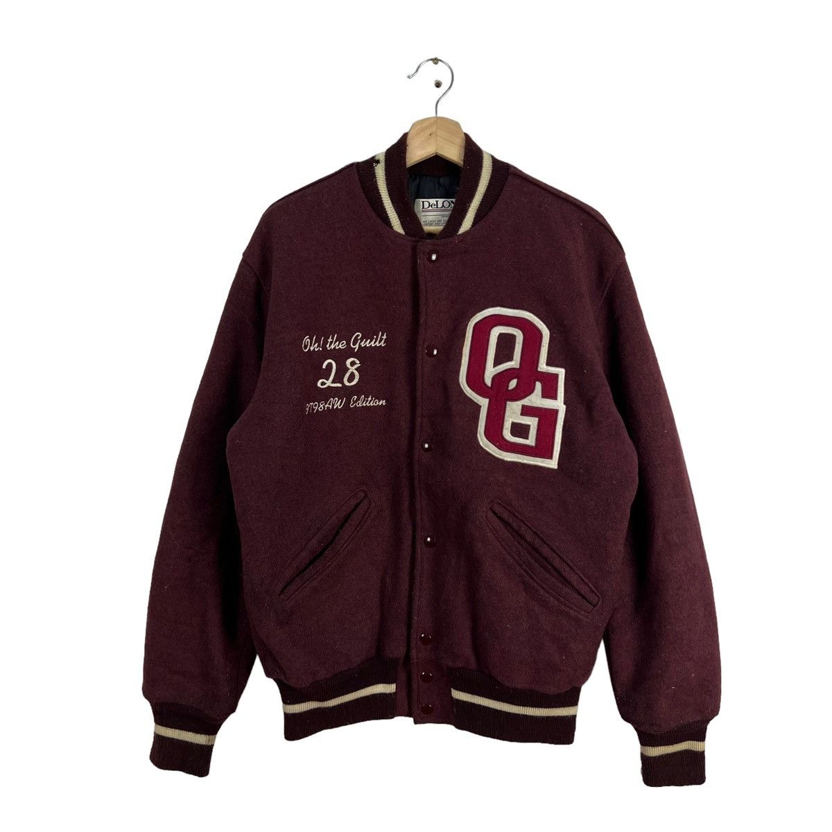 Vintage VINTAGE VARSITY JACKET BIG LOGO DELONG USA MADE Size US M / EU 48-50 / 2 - 1 Thumbnail
