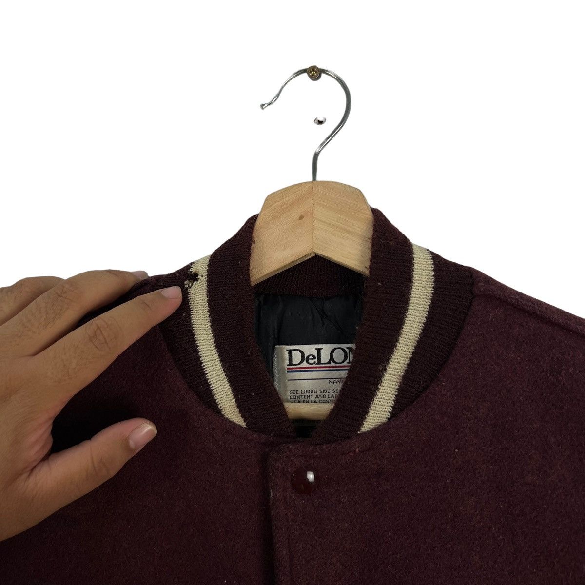Vintage VINTAGE VARSITY JACKET BIG LOGO DELONG USA MADE Size US M / EU 48-50 / 2 - 6 Thumbnail