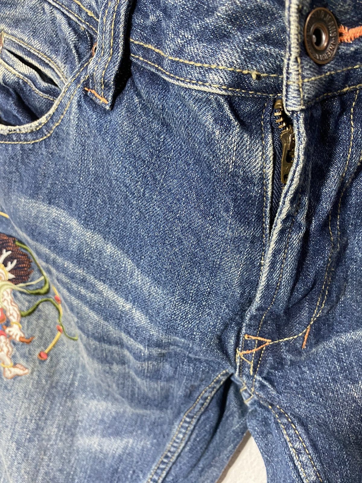 Japanese Brand nylaus jeans x demine x sukajan embroidered Size US 31 - 9 Thumbnail
